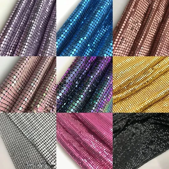 Decorative Metallic Sequin Aluminum Chain Mail Fabric