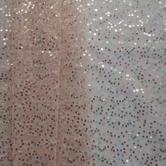 100% Polyester Lace Beaded Fabric
