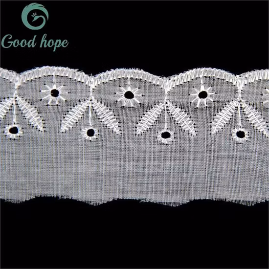 Teinture personnalisée en coton polyester broderie tissu dentelle Swiss Bridal Fashion Design Tc Gpo dentelle pour vêtement accessoires de vêtements de mode