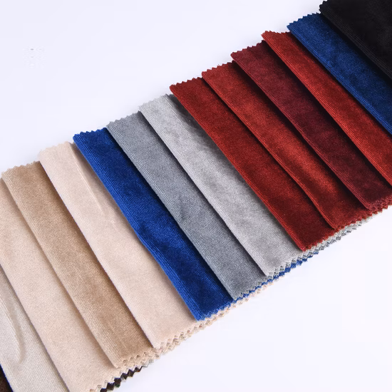 Tissu de velours à tricoter en chaîne de tissu de velours d'Italie de couleur unie