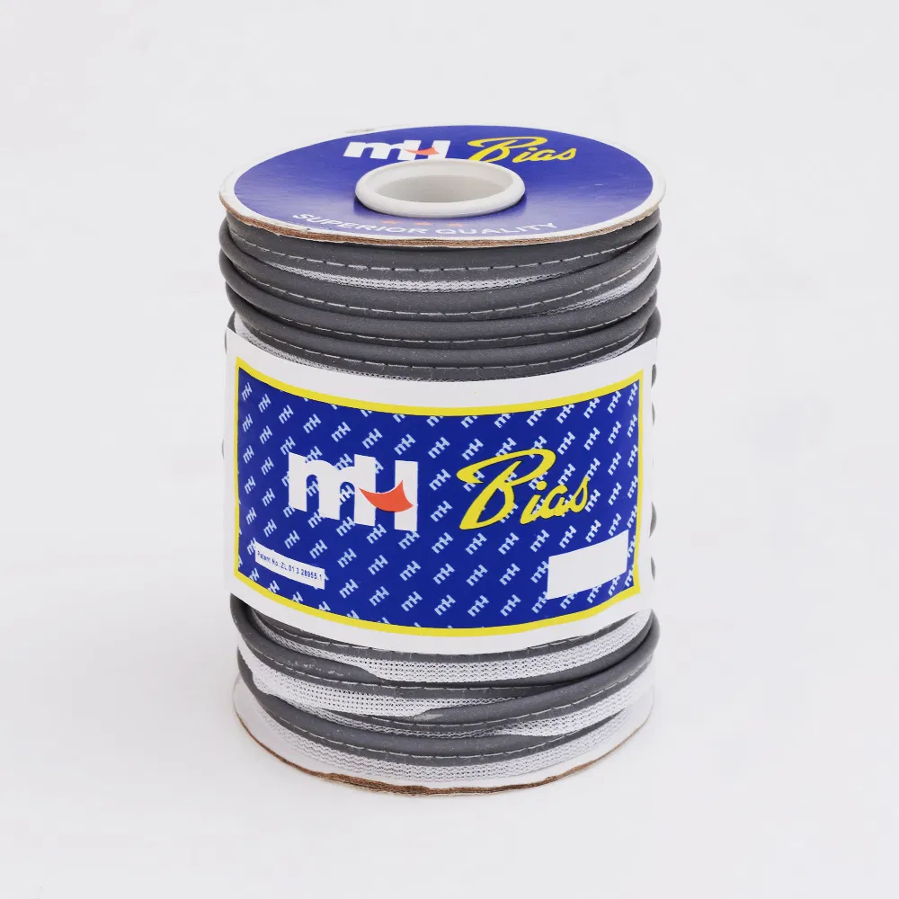 Approvisionnement d'usine 100 % polyester 10 mm cordon de biais réfléchissant ruban de passepoil pour vêtement d'extérieur