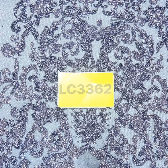 Tissu nigérian en dentelle française de luxe, fait à la main, paillettes perlées, Tulle, 2023