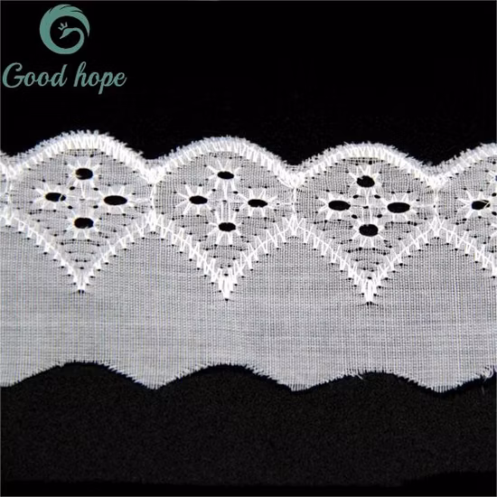 Teinture personnalisée en coton polyester broderie tissu dentelle Swiss Bridal Fashion Design Tc Gpo dentelle pour vêtement accessoires de vêtements de mode