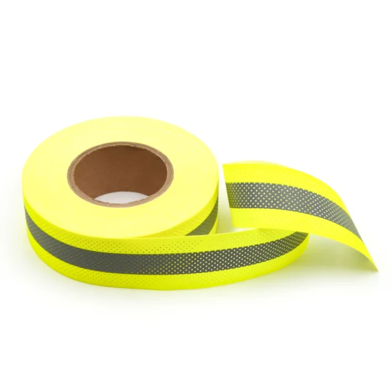 100% coton jaune/Orange couleur argent Fr 5*2 bande réfléchissante ignifuge pour coudre sur les vêtements