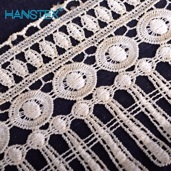 Tissu en dentelle guipure blanc blanc facile à utiliser Hans
